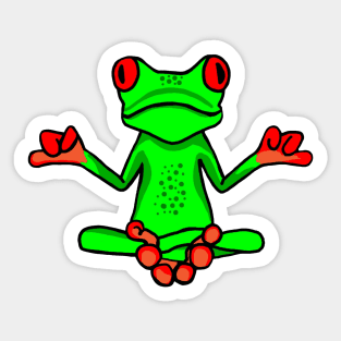 Meditating Tree Frog Sticker